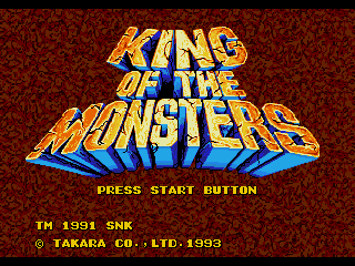 King of the Monsters title screen for Sega Mega Drive